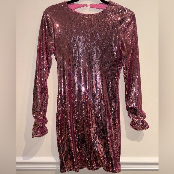 NWT Revolve Superdown Cindi Sequin Mini Dress in Pink Size Small - Picture 10 of 10